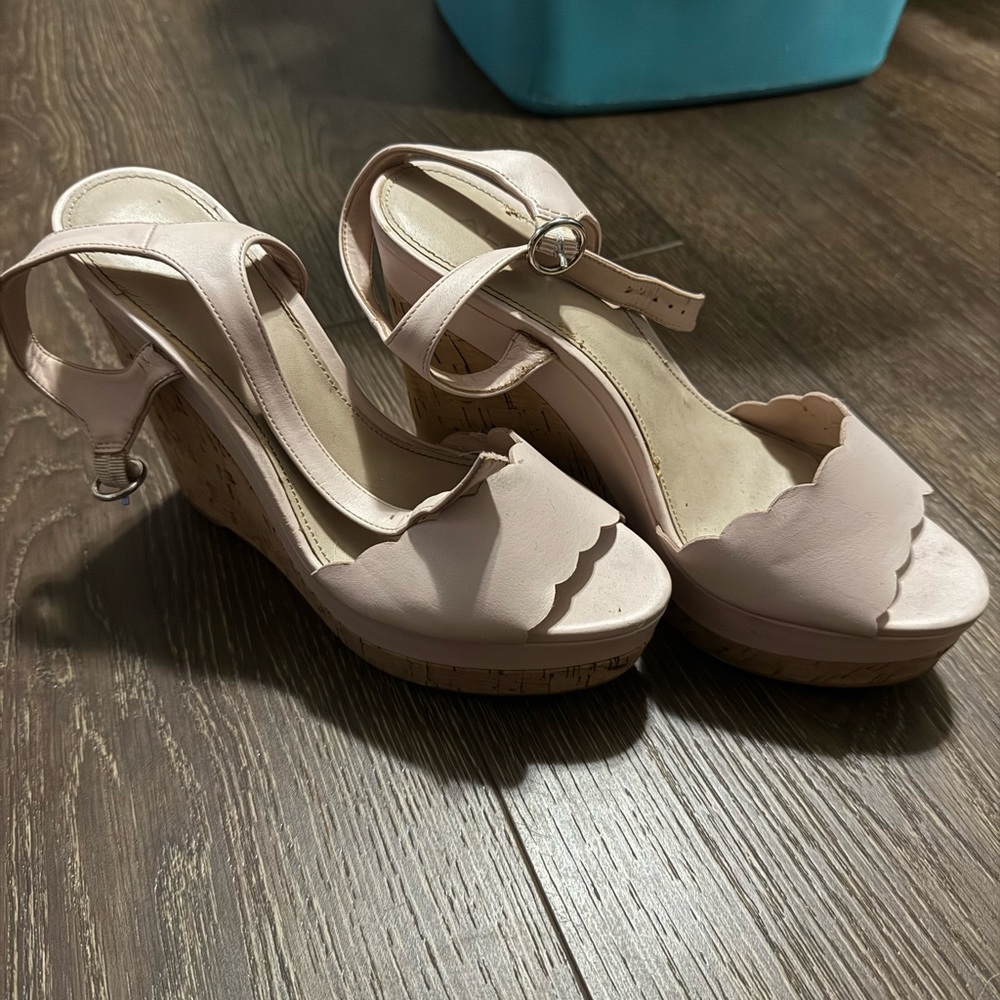 Elegant Pink Wedge Sandals